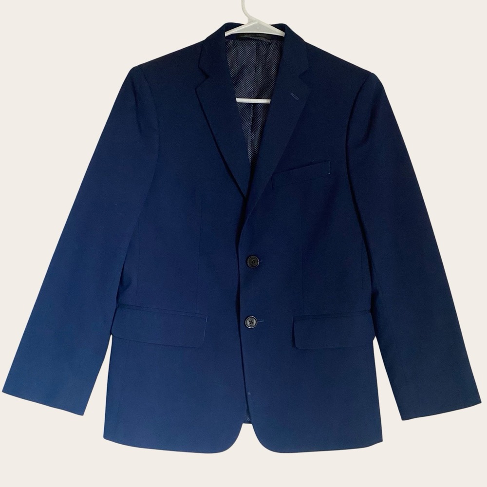 Saks Fifth Avenue Blazer Boys Size M/10-12 Navy Cotton Preppy Classic School